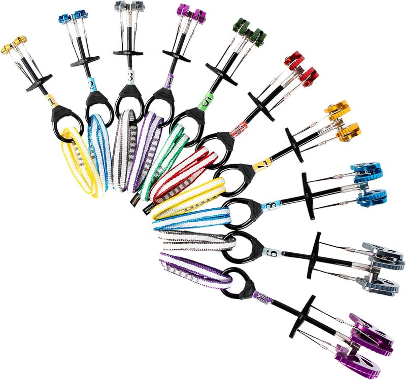 Trango Flex Cam - Single Axle Climbing Cam with Flexible Shaft & Extendable Sling, Class-Leading Expansion Range, Passive Anchor Protection, Trad & Alpine Climbing, Sizes 1-10 & 4-Pack - Image 1